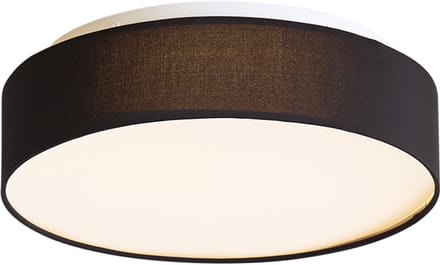 QAZQA flat drum - Moderne Dimbare LED Plafondlamp met Dimmer - 1 lichts - Ø 35 cm - Zwart -