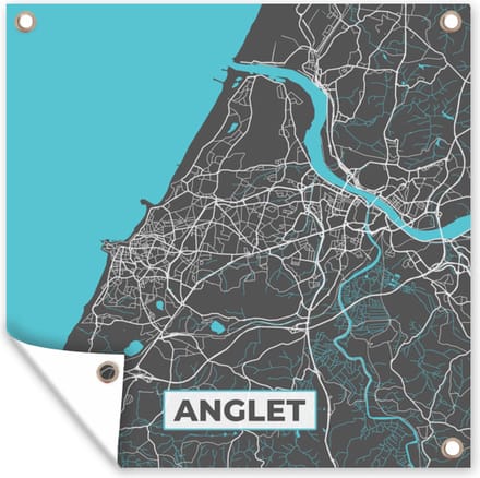 Tuindoek Anglet - Frankrijk - Kaart - Stadskaart - Plattegrond - 100x100 cm