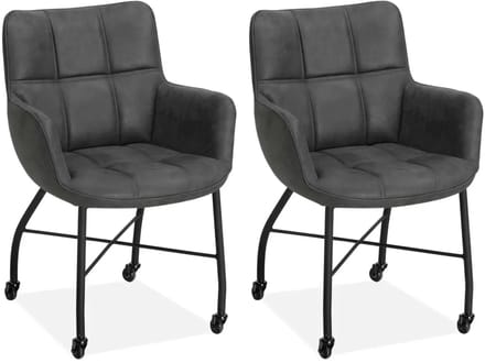 MX Sofa - Eetkamerstoel Maud - Antraciet (set van 2 stuks)