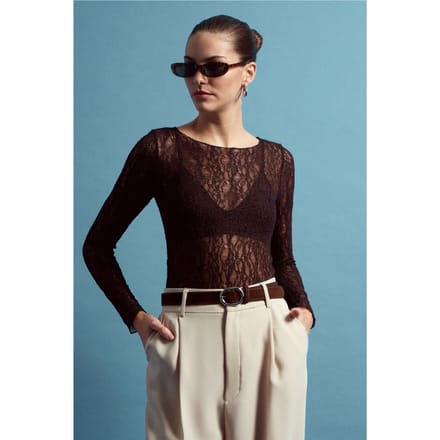 Slim Fit Kant Bootnek Blouse