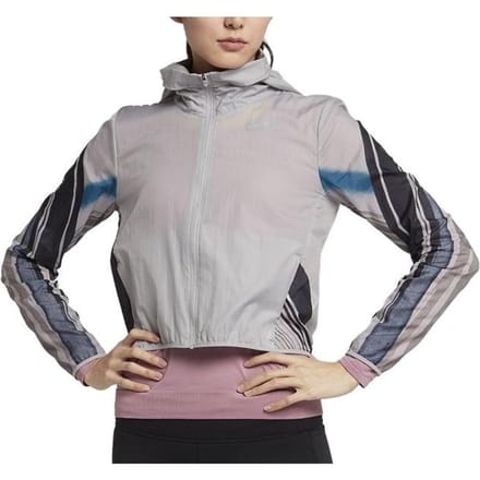 Nike Kleurblok Capuchon Sportjas Dames jassen Grijs AT3095-059 XL gray