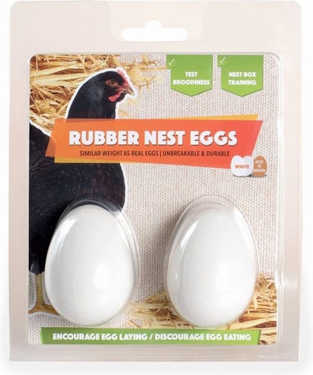 Olba Blister 2 Stuks Rubber Nest-Ei Bruin 56mm - Broeden - 56 mm Bruin 2 stuks
