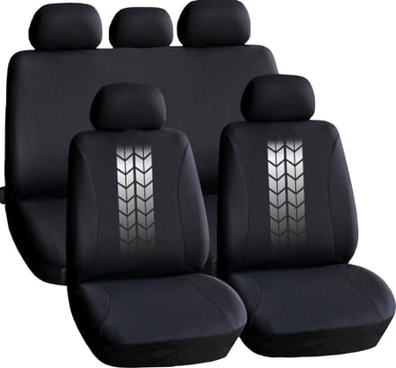 CargUard Universele stoelhoezen auto - complete set - zwart/grijs - 600 gram