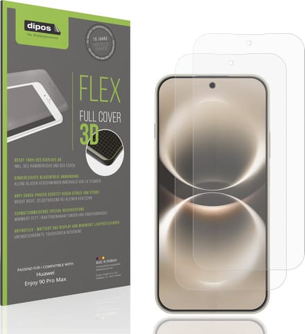dipos FLEX – 2x Matte Screenprotector geschikt voor Huawei Enjoy 90 Pro Max | Volledige Schermbescherming | Case-Friendly