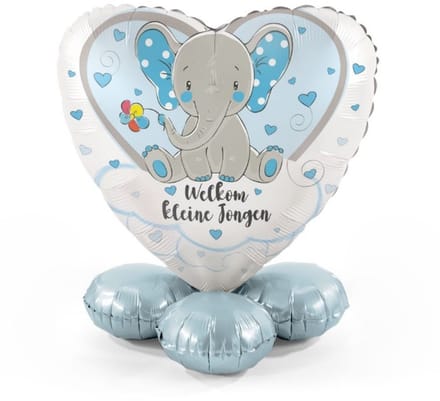 Welkom kleine jongen - Olifant - Ballonnen set met standaard - Everloon