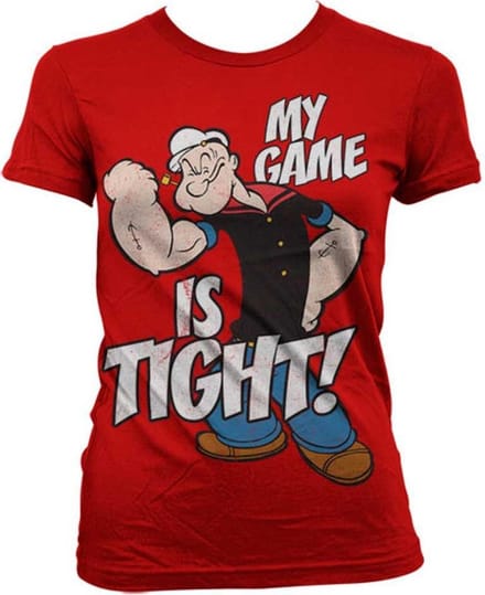 Popeye Dames Tshirt -S- Game Is Tight Rood