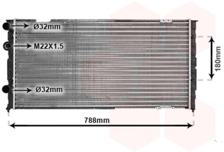 Van Wezel - RADIATOR VOOR VW PASSAT B3 1988-1993 357121251