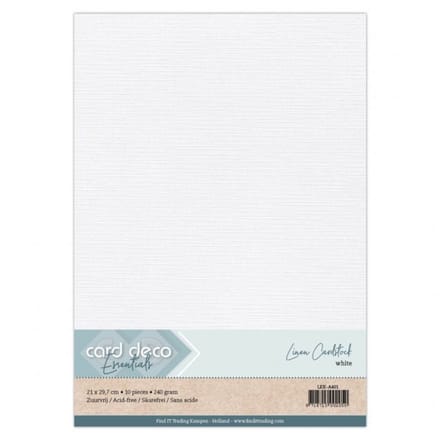 100 vel Wit A4 Linnenkarton 240 grams - 21 x 29,7 cm - Gratis verzonden