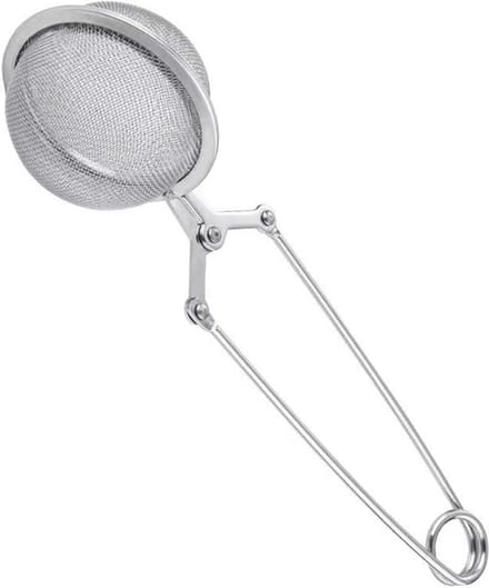 Theezeef met Knijper Thee Filter RVS Thee Ei - Theefilter voor Losse Thee - Zilver