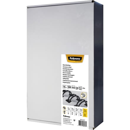 Draadrug Fellowes 14mm 34-rings A4 wit 100 stuks