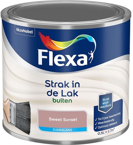 Flexa - Strak In De Lak Buitenlak Zijdeglans - Sweet Sunset - Mengverf - 500 Ml