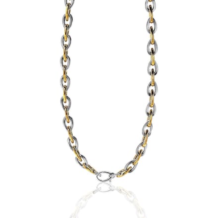 ZINZI zilveren collier geel verguld bicolor 45cm ZIC1235BG