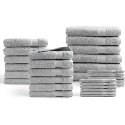 DoubleDry Handdoeken 30-delig set - Hotel kwaliteit 500 g/m2 - Lichtgrijs