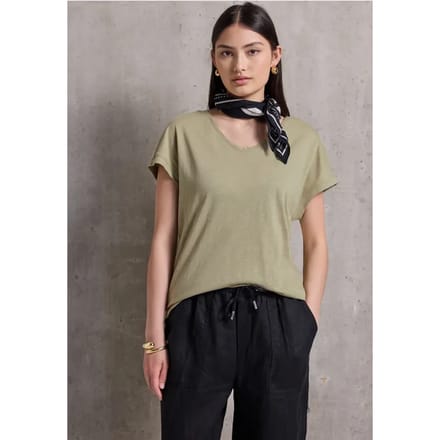 Basic shirt met V-hals