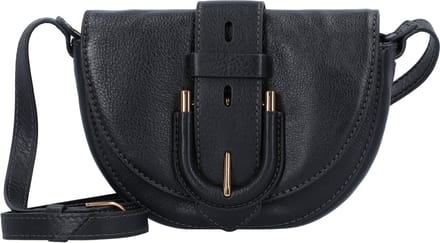 FOSSIL Leren schoudertas Harwell Small Flap Crossbody Black zwart