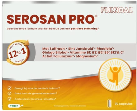 Flinndal Serosan Pro - helpt bij het verbeteren van de gemoedstoestand - 30 capsules