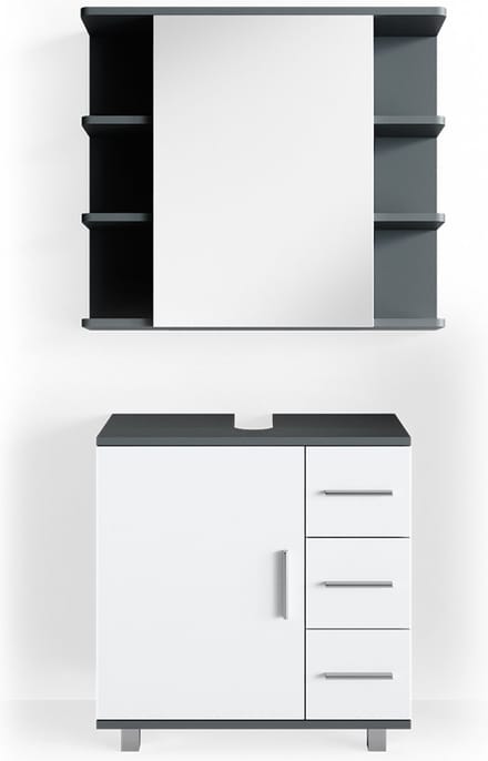 Vicco Badkamermeubel set Ilias, Antraciet, 2-delig