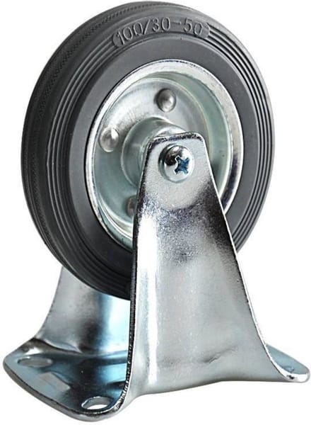 Benson Bokwiel - 100 mm - Slijtvast rubber - 70 kg draagvermogen - 4 stuks