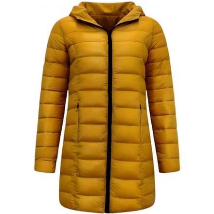 Puffer Jas Dames Parka - Dubbelzijdig - Slim Fit - 2161A - Geel