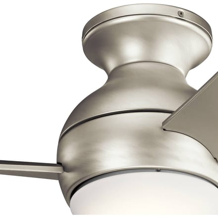 KICHLER LED plafondventilator Sola, IP23 nikkel