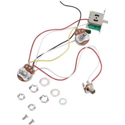 Elektrische Gitaar Metallic Bedradingsharnas Voorbedrade Kit 3-weg Schakelaar Potmeters Set wit