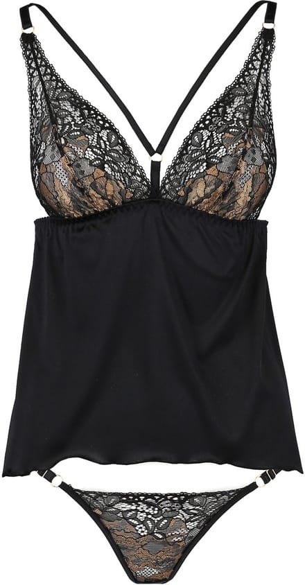 Chemise Divine & thong black XXL/XXXL