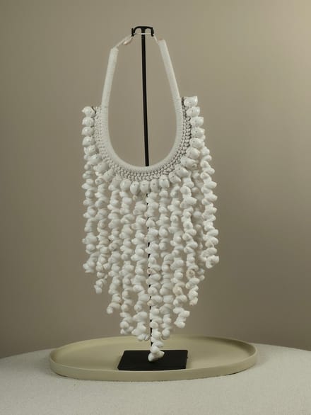 Blitzdeco - Schelpen Kraag - Storm - Handgemaakt - Wit - Tribal Chic