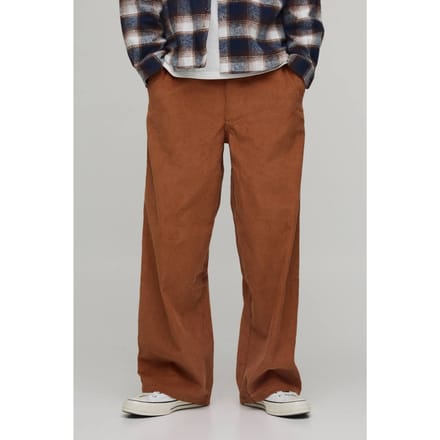 Baggy Corduroy Broek met Geweven Label | Rust | Size Medium