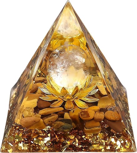 Orgone Piramide - Energie Kristal - Meditatie Hulpmiddel - Handgemaakt Uniek - 6 cm - Multicolor