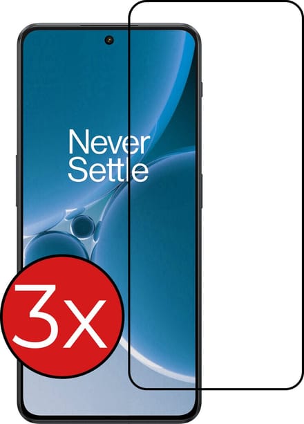 Screenprotector - 3 Stuks - Geschikt voor OnePlus Nord 3 - Full Cover - Beschermglas - Gehard Glas - Tempered Glass - Screen Protector