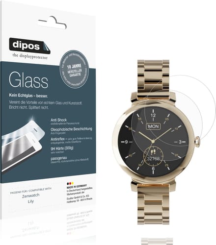 dipos – 2x Matte Pantserfolie geschikt voor Zenwatch Lily | 9H Screenprotector