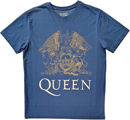 Queen - Crest Heren T-shirt - XL - Blauw