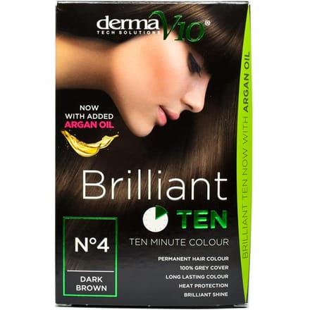 DermaV10 Brilliant Ten Hair Colour 4 Dark Brown 1 st