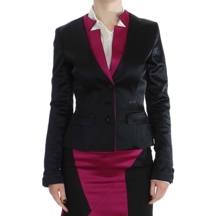 Exte Vrouwen Zwart Roze Stretch Blazer Jasje