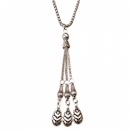 Ketting zilverkleurig druppel met blad - Charme Bijoux
