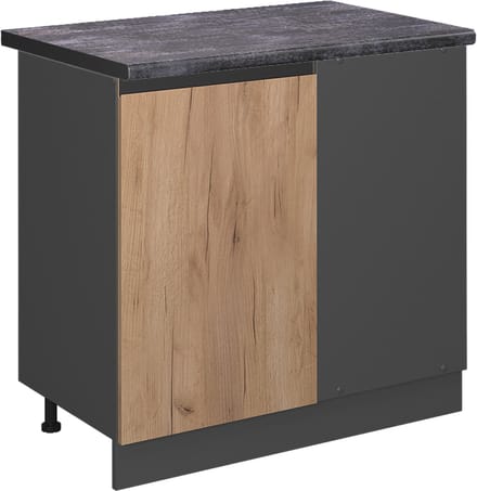 Vicco R-Line Hoekkast – 86 cm, WB Antraciet Krachtige eik goud