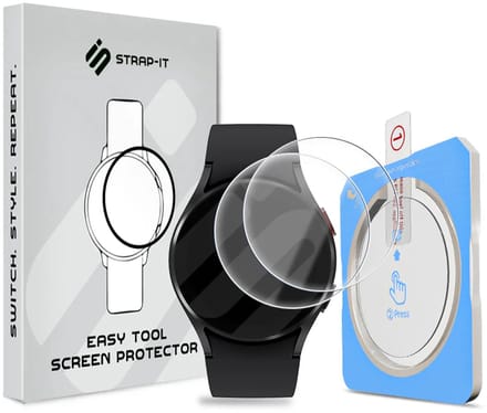 Strap-it 2-pack Screenprotector met One-Click Tool screen protector display bescherming geschikt voor Samsung Galaxy Watch 4 40mm