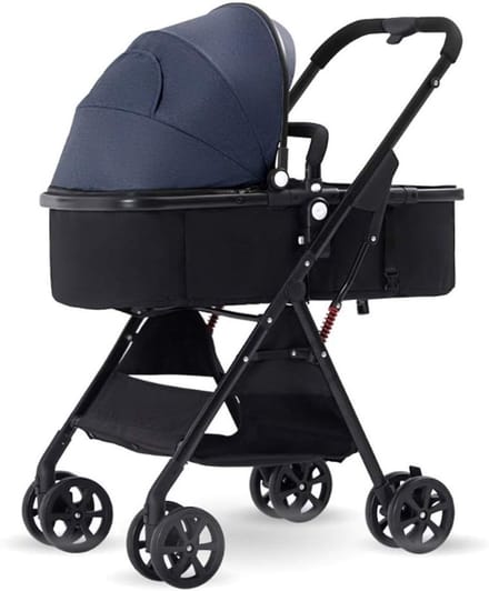 Kinderwagen - Buggy Draagbaar - Comfortabel Reizen - Drieweg Ademend - 10000 Gram - Blauw
