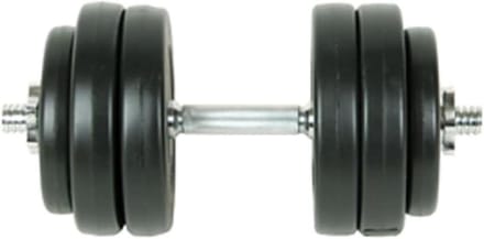 Halterset 15kg - Gewichtstraining set - Krachttraining thuis - Verstelbaar gewicht - 6 platen - Zwart