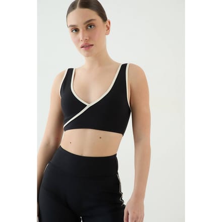 Dames Dsgn Studio Sculpt Sportbeha Met Wikkelvoorpand | Black | Maat: Small