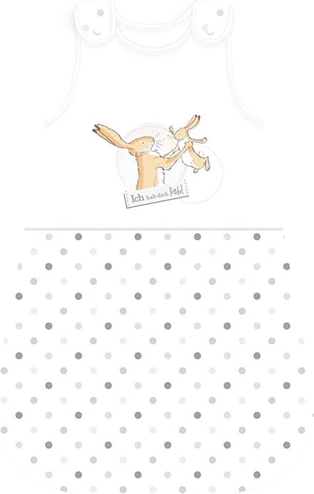 Slaapzak voor baby's met ritssluiting en drukknopen, 110 cm, wit