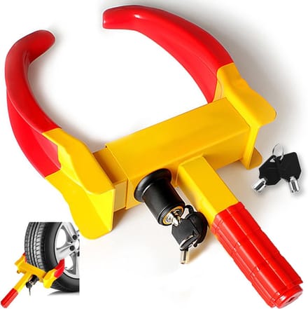 Wielklem - Diefstalbeveiliging - Voertuig Beveiligen - Universele Pasvorm - 19-32 cm - Geel