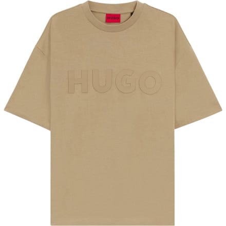 Hugo Heren Dinkee Logo Oversized T-shirt (Beige)