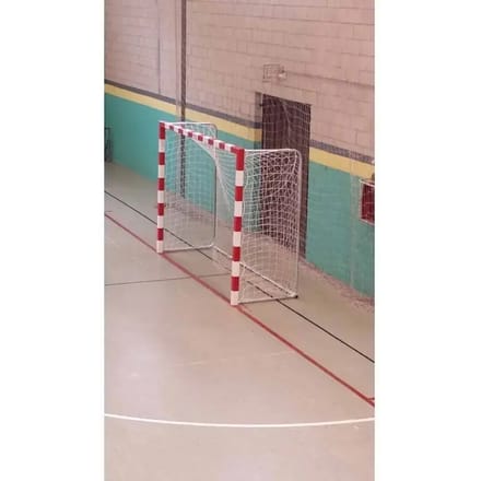 Set van 2 mobiele handbal/futsaldoelen met aluminium voetstuk van ronde buis Softee Equipment