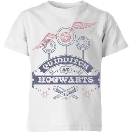 Harry Potter Quidditch at Hogwarts Kinder T-shirt - Wit - 122/128 (7-8 jaar)