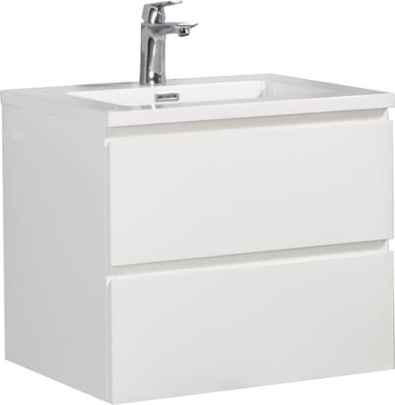Badplaats Badkamermeubel Set Angela 60 cm – Wit Hoogglans – Badmeubel met Wastafel