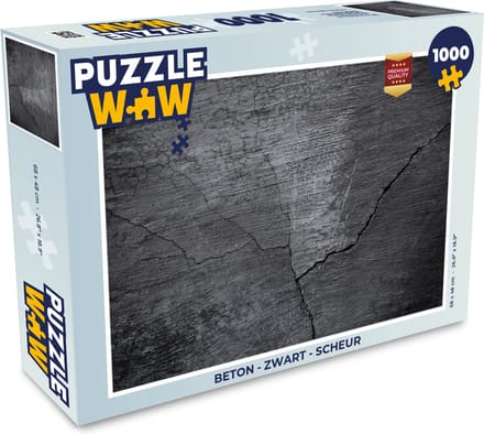 Puzzel Beton - Zwart - Scheur - Legpuzzel - Puzzel 1000 stukjes volwassenen