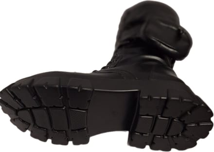 LUCKY SHOES- LAARS- BLACK-IMITATIELEER- RITS EN VETERS-36