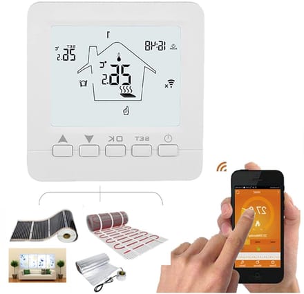 Slimme Thermostaatsensor - Wifi Thermostaat - Kamertemperatuur Regelen - App Bediening - AC 90-240V - Wit