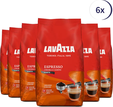 Lavazza Crema e Gusto Forte koffiebonen 1kg x6